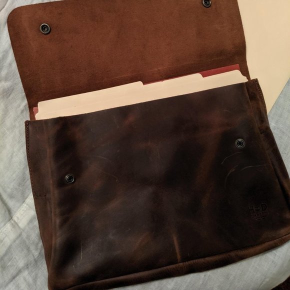 Men's Brown Leather Folder and Document Holder bag - Picture 2 of 11